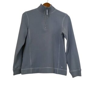 Eddie Bauer Women 1/2 Zip Sweater Sz S Light Blue Classic Preppy Old Money